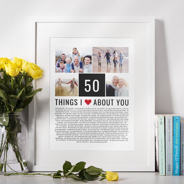 50th Wedding Anniversary Things I Love List Photo Poster (Creator Uploaded)
