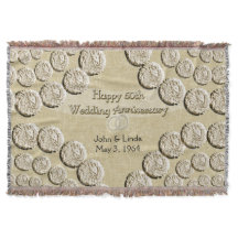 50th Wedding Anniversary Throw Blanket