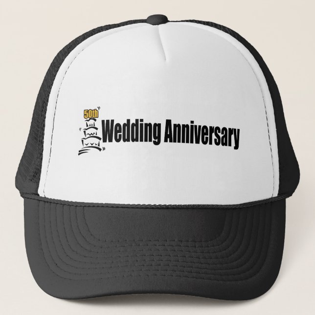 50th wedding anniversary trucker hat (Front)