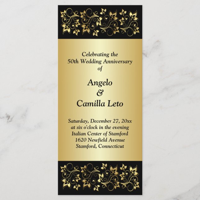 50th Wedding Anniversary Vow Renewal Program Programme (Front)