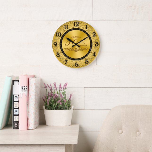 50th Wedding Anniversary Wall Clock (Reading Room)