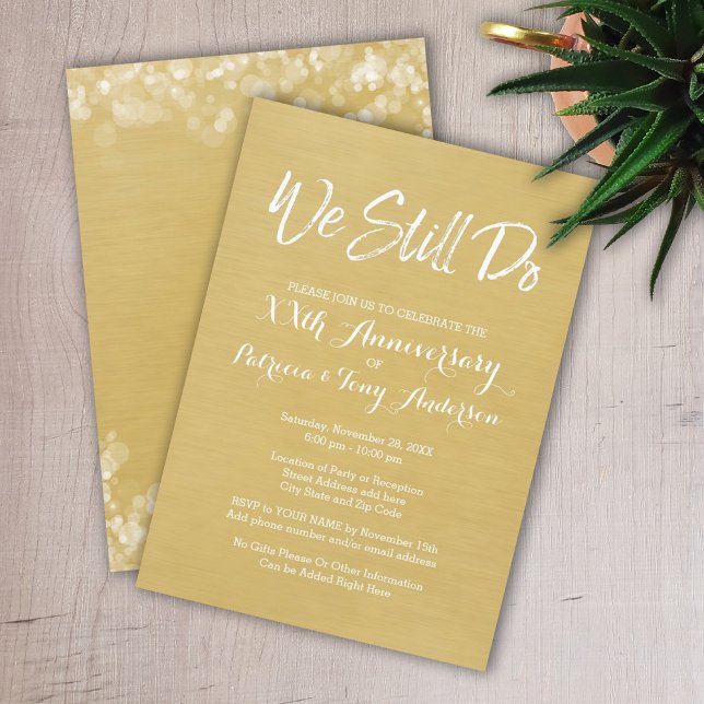50th Wedding Anniversary - We Still Do Faux Gold Invitation (Creator Uploaded)