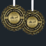 50th Wedding Anniversary-Wedding Horse & Carriage<br><div class="desc">Glamourous,  elegant 50th wedding anniversary commemorative plate. Black and gold with diamond accents. Wedding horse and carriage and black and gold. Customisable text. The fairy tale continues.</div>