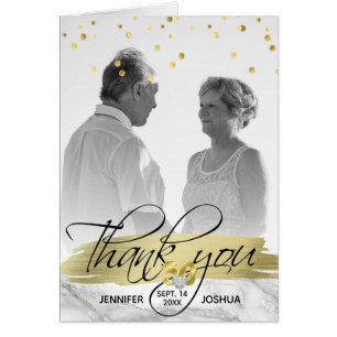 50th Wedding Gold Heart Thank You PHOTO