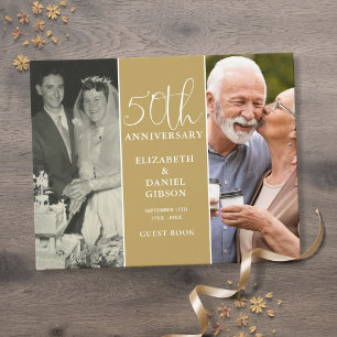 50th Wedding Golden Anniversary 2 Photo Guest Book