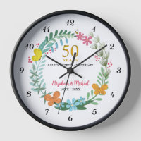 50th Wedding Golden Anniversary Floral Butterfly