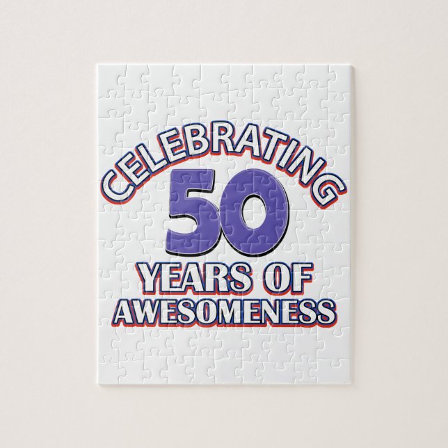 50th year birthday designs jigsaw puzzle (Vertical)