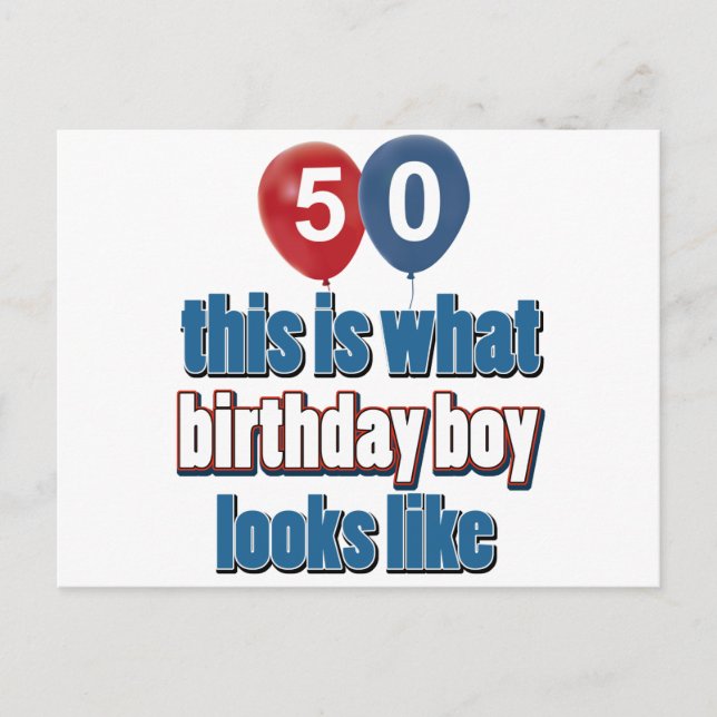 50th year birthday designs postcard (Front)