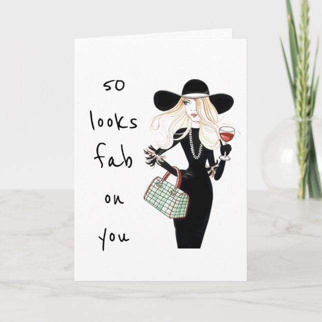 **50th & YOU ARE FABULOUS** ALWAYS! BIRTHDAY CARD (Front)