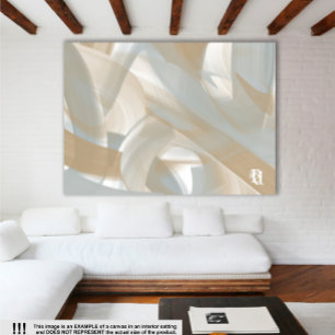 50x38" Sandy Tornado Trend Abstract Art Beige Canvas Print