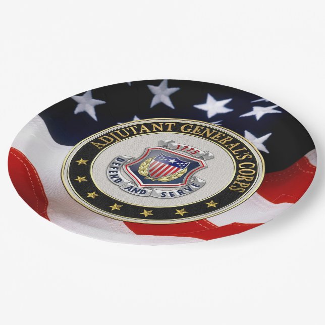 [510] AG Corps Regimental Insignia [3D] Paper Plate (Angled)