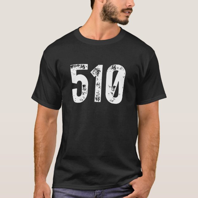 510 Area Code Oakland CA Mobile Telephone Area Cod T-Shirt (Front)