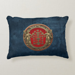 [510] Two Gold Ninurtas with Tree of Life Decorative Cushion