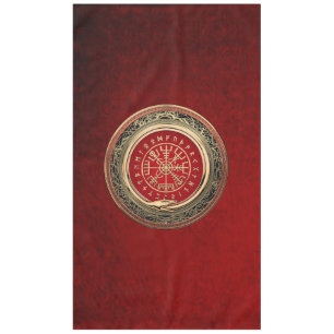 [510] Vegvisir - Viking Gold Magic Runic Compass Tablecloth