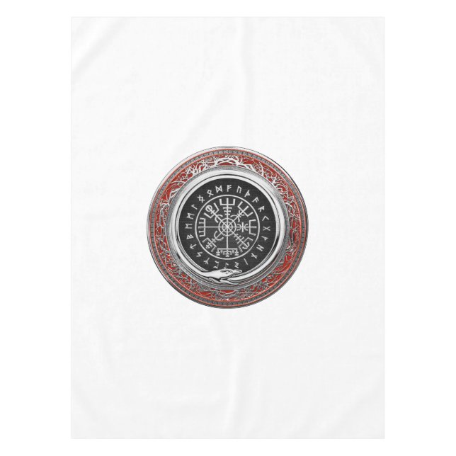 [510] Vegvisir - Viking Silver Magic Runic Compass Tablecloth (Front)