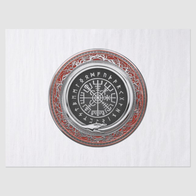 [510] Vegvisir - Viking Silver Magic Runic Compass Tissue Paper (Front)
