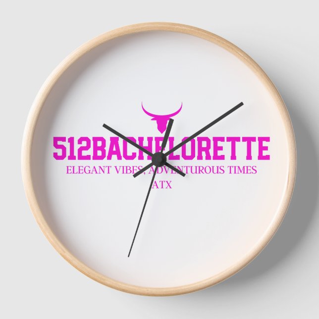 512Bachelorette Wall Clock | Bridal Party  (Front)