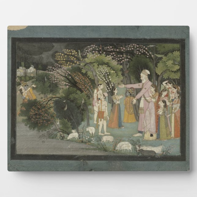 51.207/28 Nanda asking Radha to escort Krishna hom Plaque (Front)
