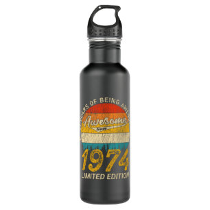 51 Year Old 1974 Retro Awesome 51st Birthday Gift 710 Ml Water Bottle