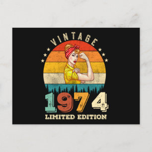 51 Year Old Bday 1974 Vintage 51st Birthday Women Postcard