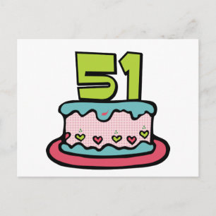 51 Year Old Birthday Cake Postcard
