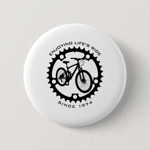51 Year Old Mountain Biker 1974 51st Birthday Biki 6 Cm Round Badge
