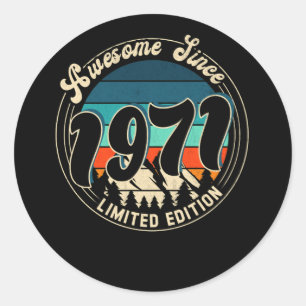51 Year Old Vintage 51st Year Old Birthday 1971 Classic Round Sticker