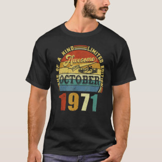 51 Years Old Awesome Since October 1971 51st Birt T-Shirt