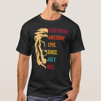 51 Years Old Legend Since July 1971 51st Birthday T-Shirt