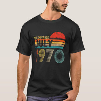 51 Years Old Retro Birthday Gift Legend Since July T-Shirt