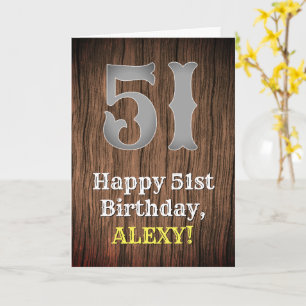 51st Birthday: Country Western Inspired Look, Name Card