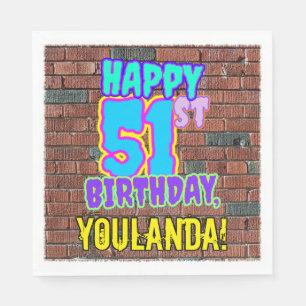 51st Birthday ~ Fun, Urban Graffiti Inspired Look Napkin