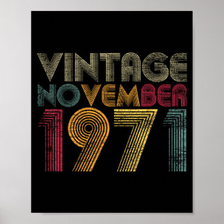 51st Birthday Gifts - Vintage November 1971 Poster