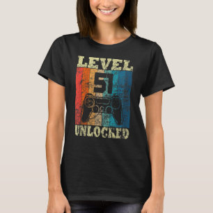 51st Birthday Level Unlocked Vintage For Gamers T-Shirt