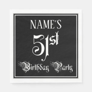 51st Birthday Party — Fancy Script + Custom Name Napkin