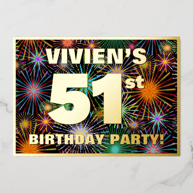 51st Birthday Party — Fun, Colourful Fireworks Loo (Front)