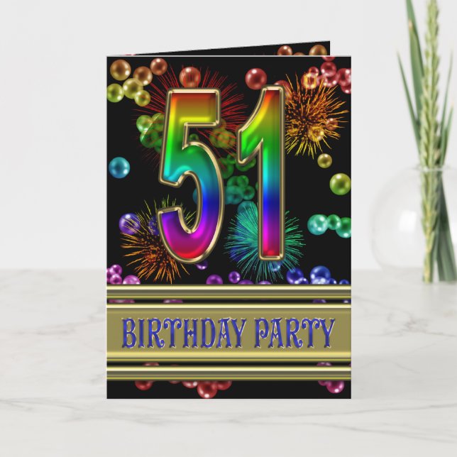 51st Birthday party Invitation (Front)