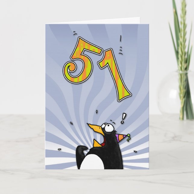 51st Birthday - Penguin Surprise Card (Front)