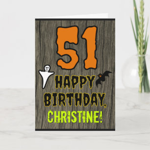 51st Birthday: Spooky Halloween Theme, Custom Name Card
