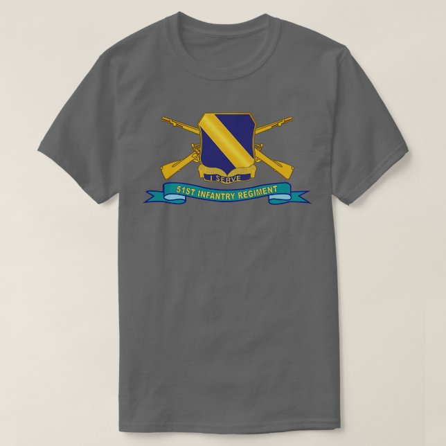 51st Infantry Regiment DUI w Br Ribbon X T-Shirt (Design Front)