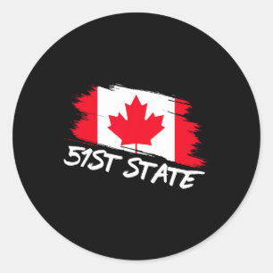 51st State Canada 51 Meme Funny Trump  Classic Round Sticker