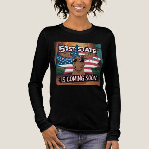 51st State Moose Sunglasses USA Flag Coming Soon Tri-Blend Shirt