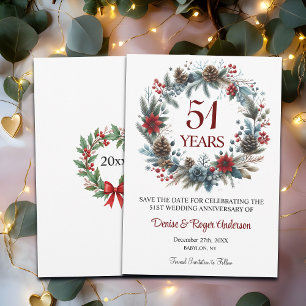 51st Wedding Anniversary Winter Save The Date