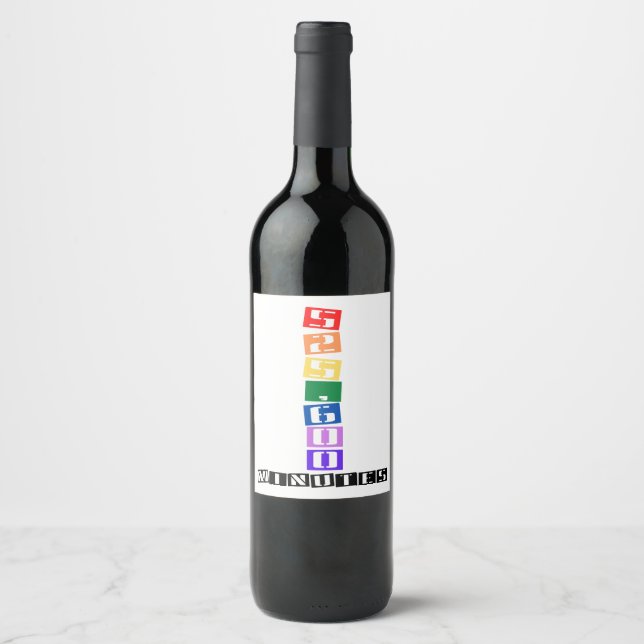 525,600 Minutes  Wine Label (Front)