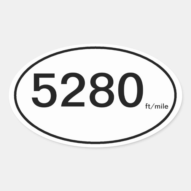 5280 ft/mile oval sticker (Front)