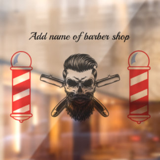 52" * 37.56" Barber Shop Window Cling
