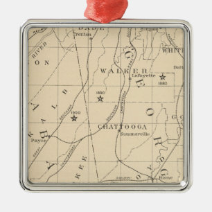 52 Centre Negro population 1880-1900 Metal Tree Decoration