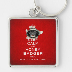 [52] Keep Calm or Honey Badger… Key Ring