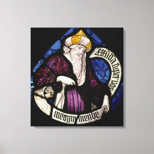 52:Roundel of the prophet Ezekiel, 15th century Canvas Print