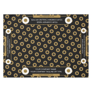 52"X70" Trade Show Tablecloth Logo Gold Black